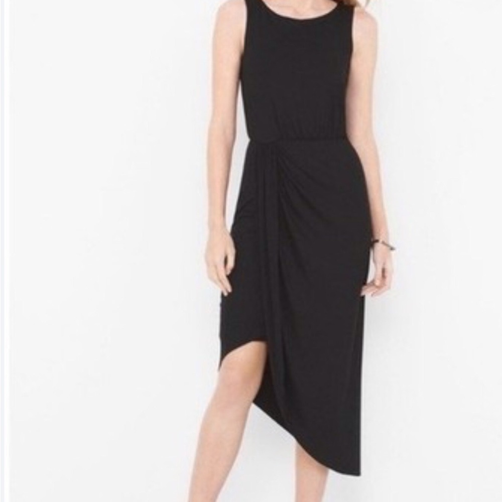 White House Black Market Asymmetrical Black Dress